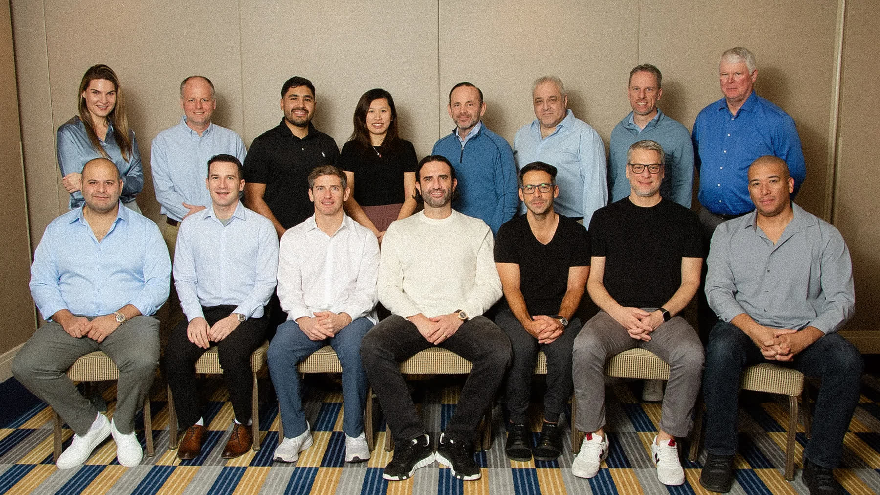 Creative agency staff photographed for agency team headshots in a Miami studio