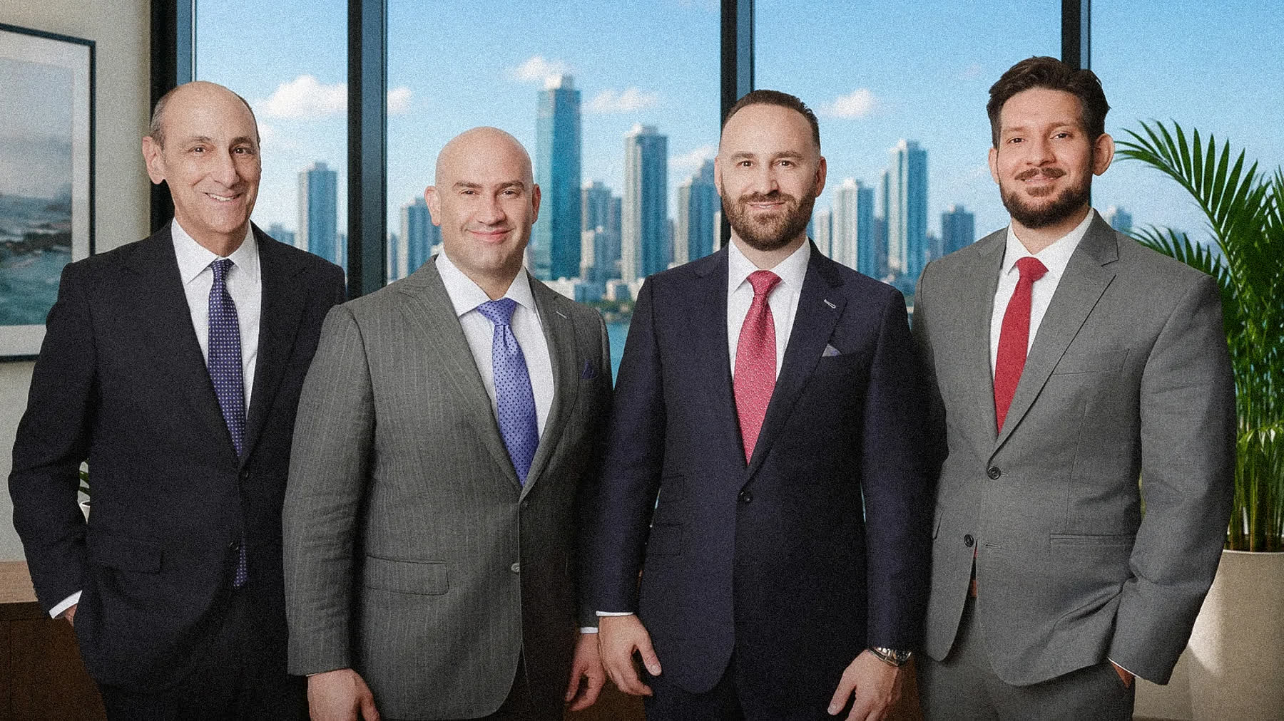 On location headshot setup at a Miami office compared with a studio backdrop
